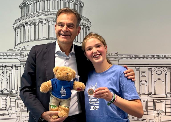 Jeugdambassadeur Eva tijdens het Children’s Congress: aandacht voor type 1 diabetes en diabeteszorg